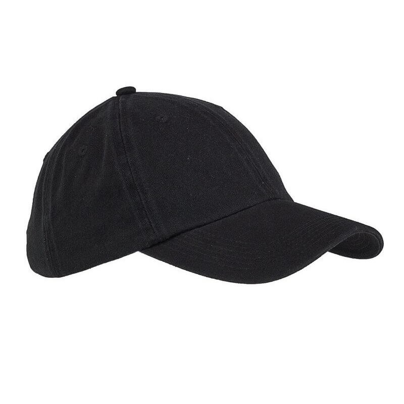 Big Accessories BX005 6-Panel Washed Twill Low-Profile Cap - Black