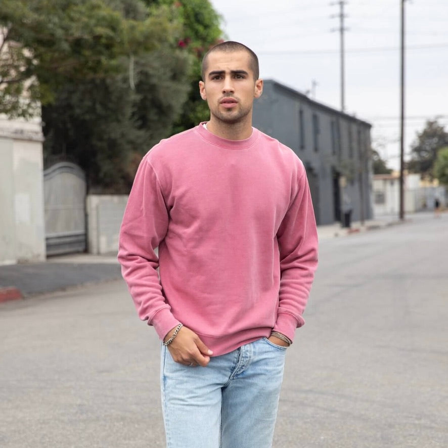 Men's Pink Crew Neck Sweatshirt