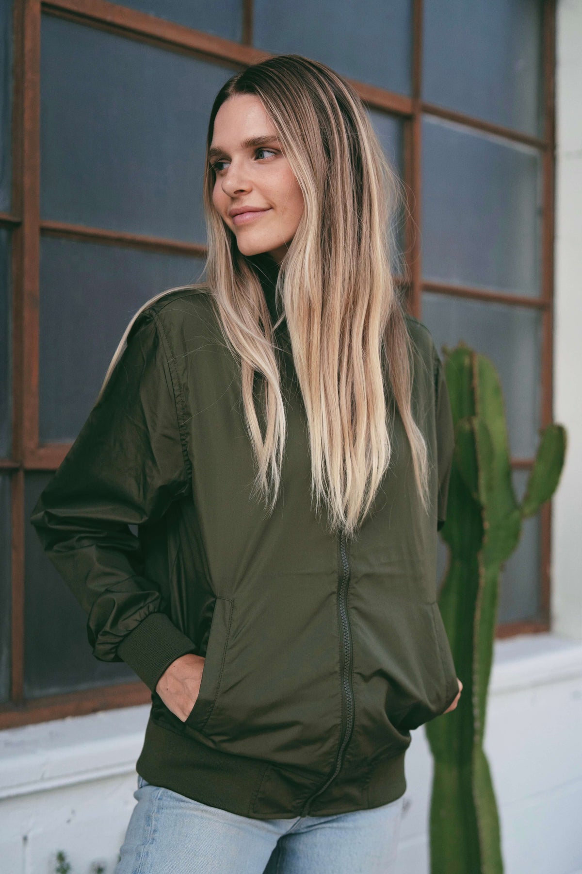 Women's Green Bomber Jacket