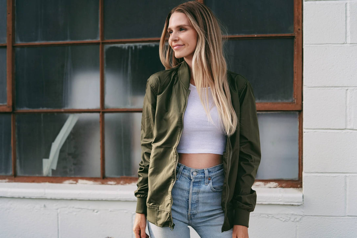 Women's Green Bomber Jacket