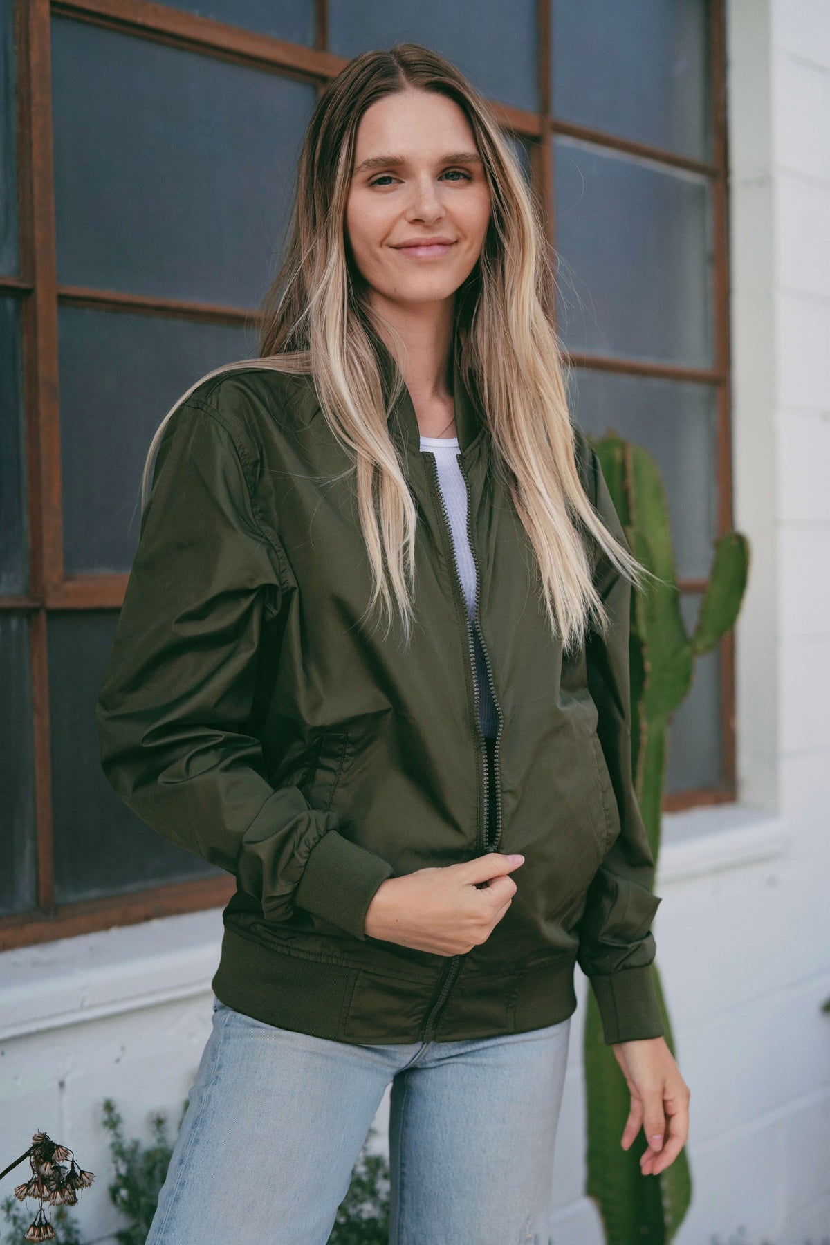 Women's Green Bomber Jacket