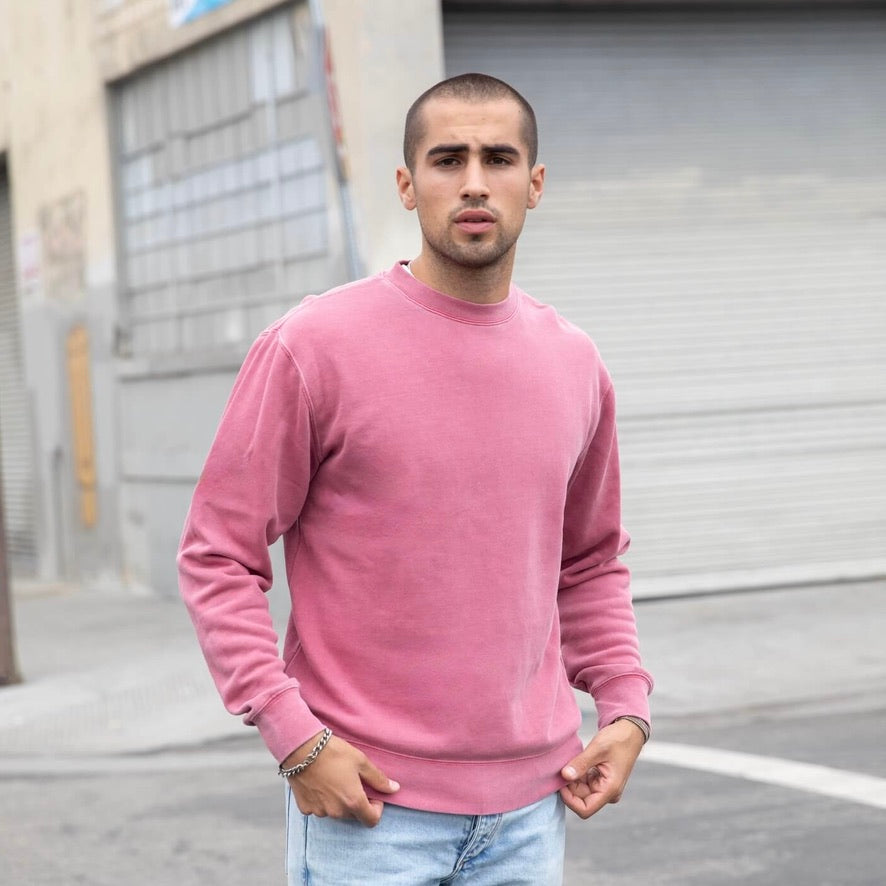 Men's Pink Crew Neck Sweatshirt