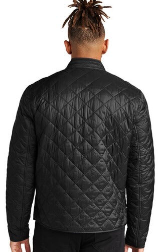 Mens Quilted Black Full-Zip Jacket