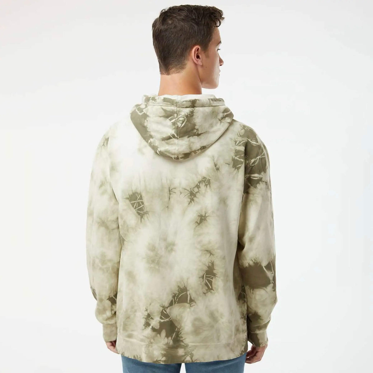 Mens Olive Tie Dye Hoodie