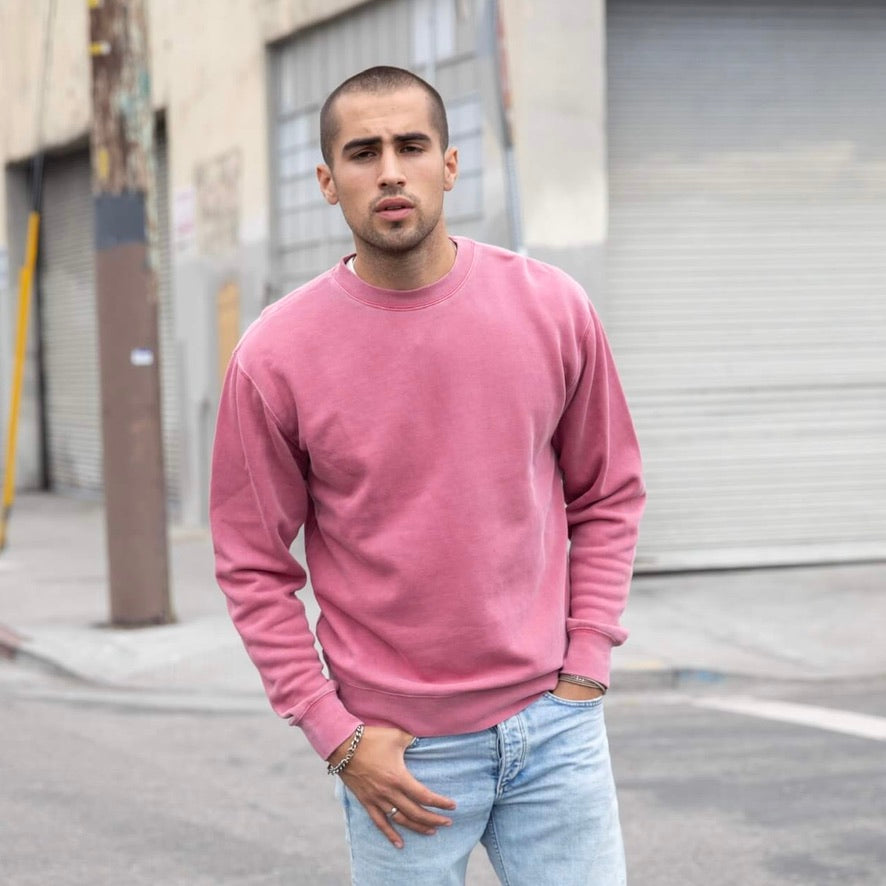 Men's Pink Crew Neck Sweatshirt