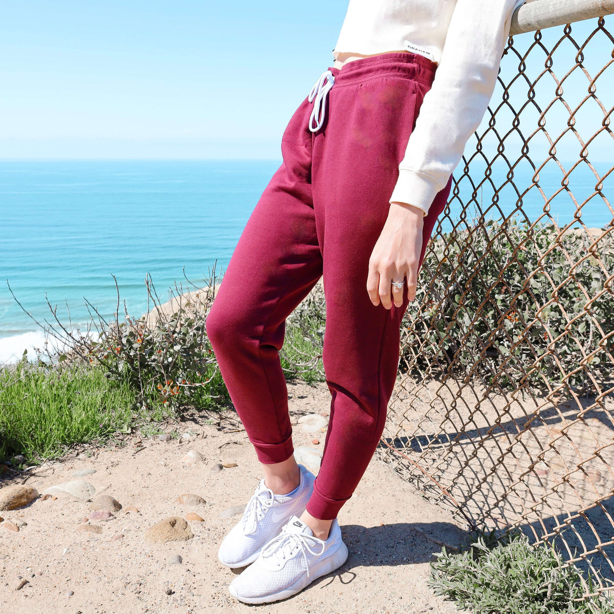 Womens Maroon Joggers