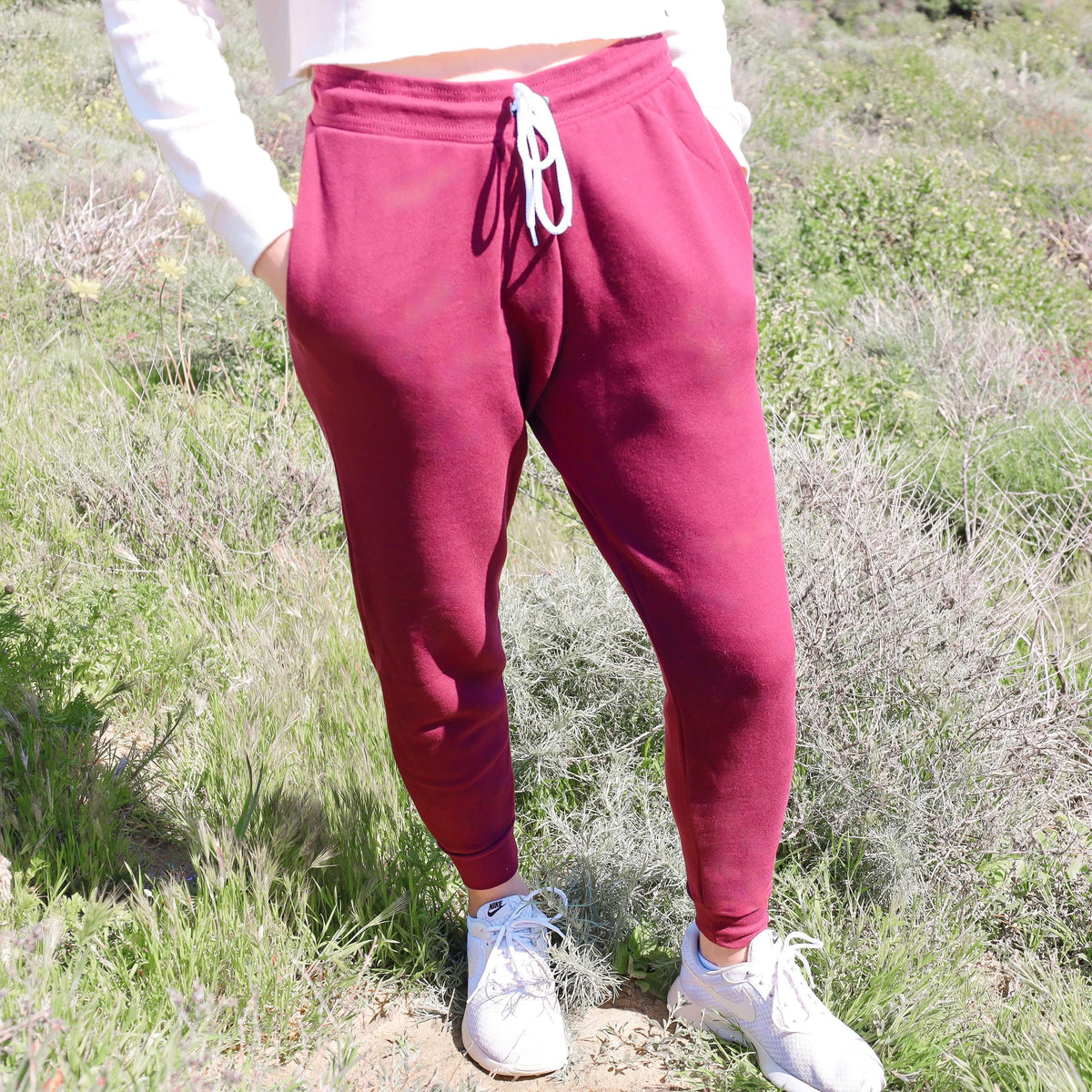 Womens Maroon Joggers