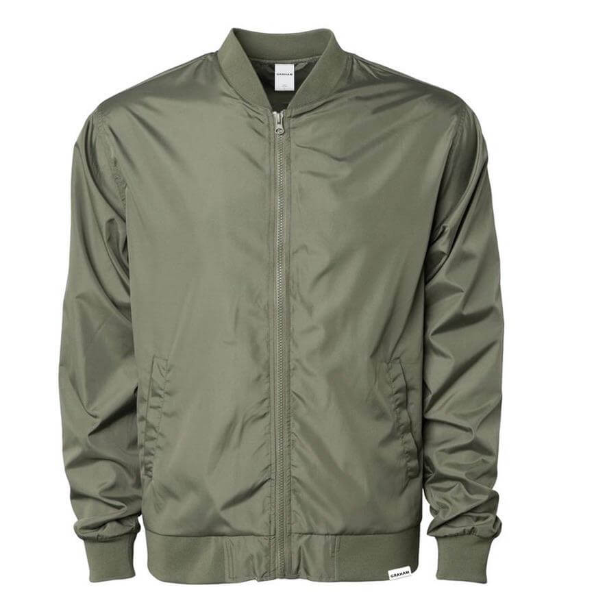 Green Water Resistant Lightweight Men s Bomber Jacket from Clothes By Graham Clothes by Graham