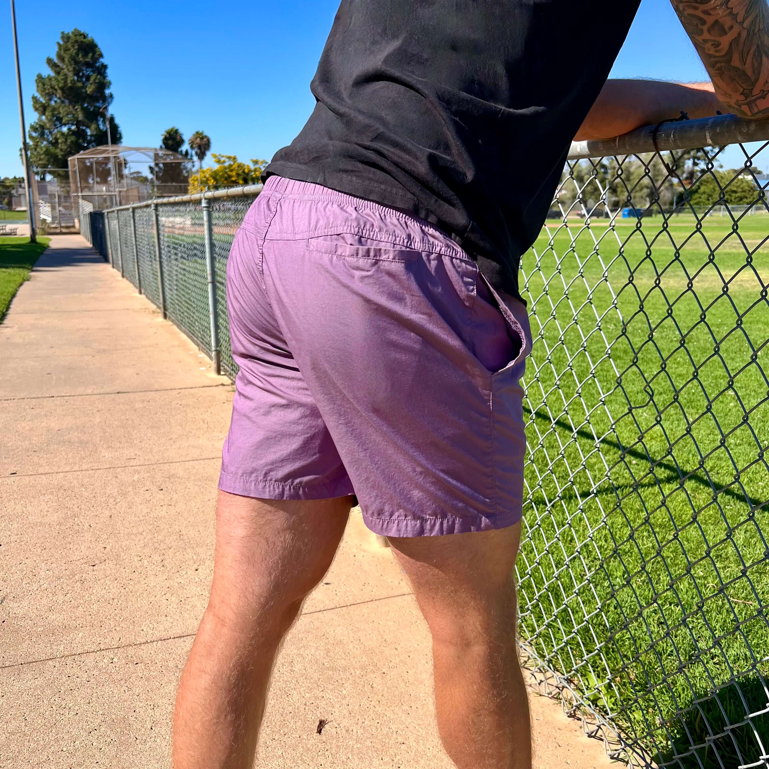 Mens purple dress on sale shorts